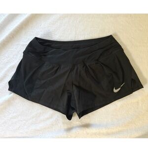 Nike Dri-FIT Women Black Running Shorts Size S Brief Liner Perforated Athletic